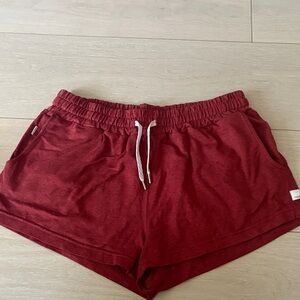 Vuori Women's Athletic Shorts in Deep Red